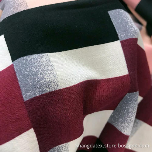 45S Spun Rayon Normal Print Plaid Design